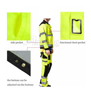 Overol de Seguridad para Hombre, de Algodón y Poliéster, con Cierre Frontal, Cinta Reflectante y Ajuste Cómodo para Uso Diario - Product Image 4