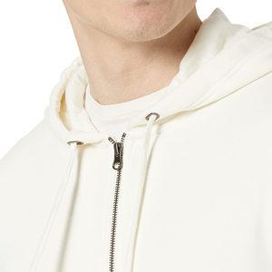 <b>Men's</b> <b>White</b> Cotton Fleece Hoodie Zipper <b>Sweatshirt</b> Set Casual Regular Fit Solid Colour <b>Men</b> Zipper Hoodie - Product Image 5