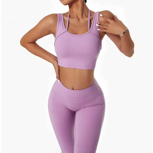 <b>Women</b> Seamless 2 Piece Yoga Set Square Neck Crop Top High Waist <b>Leggings</b> Solid - Product Image 6