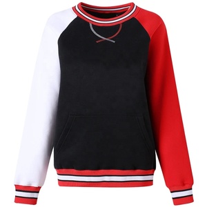 Sorority Women's Color Blocked Crew Neck Sweatshirt Long Sleeve Knitted Cotton Casual Top <b>With</b> <b>Pockets</b> Autumn Wear - Product Image 1