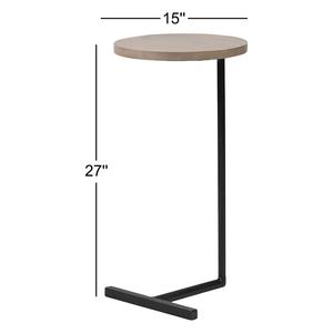 Table d'appoint compacte en forme de C avec plateau rond flottant, structure de support technique et style contemporain pour bars - Product Image 6
