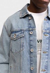 Veste en jean classique pour homme, bleu uni, col rabattu, style décontracté, simple boutonnage, coupe droite, en coton, collection automne 2026 - Product Image 3