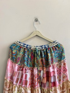 Falda Maxi Bohemia de Mujer con Parches, Cintura Elástica, Volantes, Línea A, Larga hasta el Suelo, de Gasa para Verano - Product Image 2