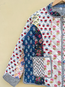 Veste sans manches d'hiver indienne faite à la main 100 % coton écologique matelassée anti-plis respirante séchage rapide avec poche avant coupe classique - Product Image 4