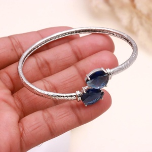 Pulsera de Plata 925 con Zafiro Azul, Ajustable, Elegante, para Mujer, Regalo para Ella, Pulsera de la Amistad - Product Image 3