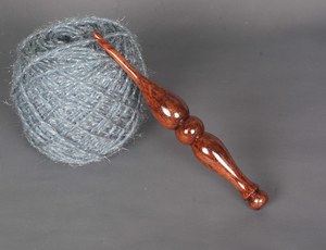Handmade Eco-Friendly Fashion Rosewood Crochet <b>Hook</b> Ergonomic Soft Grip with Customizable Thickness (4mm-10mm) - Product Image 3