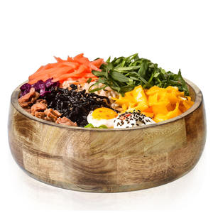 Ensaladera grande de madera de mango y frutero con utensilios para servir Ideal para mezclar regalos para servir para mamá Mesa de casa y Decoración de cocina - Product Image 6