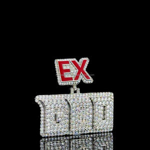 Colgante de moissanita Hip Hop, Plata de Ley 925, probador de diamantes, colgante de LETRA DE moissanita personalizado - Product Image 2