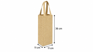 Natural Jute Bottle <b>Bag</b> 11x36x11 cm Four-<b>Fold</b> Stitch Reusable Wine Carrier Eco Friendly Custom Logo Wholesale Gift Packaging B2B - Product Image 3