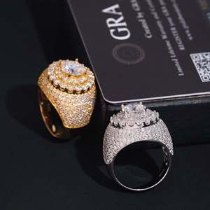 <b>Mens</b> 925 <b>Silver</b> <b>Ring</b> with Lab Grown Diamond Round Center Stone Iced Style Statement <b>Ring</b> Luxury <b>Mens</b> Fashion - Product Image 1