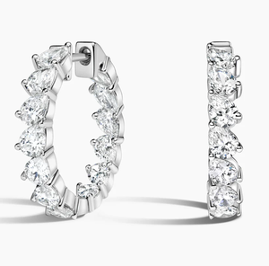 <b>Hoops</b> Earrings Diamond Earrings Gold and <b>Silver</b> Earrings Natural and Lab Grown Diamonds Earrings <b>Hoops</b> Fine Jewelry for Women - Product Image 1