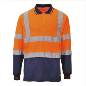 Camiseta Polo de Manga Larga de Alta Visibilidad y Transpirable para Hombre, Ropa de Trabajo de Seguridad Reflectante, Algodón con Impresión Serigrafiada y Fusión sin Costuras - Product Image 4