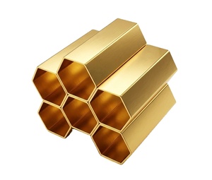 Luxury Gold Brass Hexagonal Honeycomb <b>Wine</b> <b>Rack</b> Modern Freestanding Metal Countertop <b>Wine</b> Holder Stackable Geometric Barware - Product Image 1