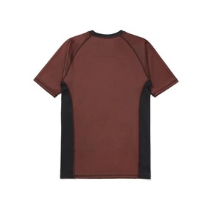 Lot professionnel de Shoyorol brun # 112 Rashguard d'entraînement respirant à séchage rapide 100% polyester à manches courtes MMA BJJ No Gi - Product Image 2