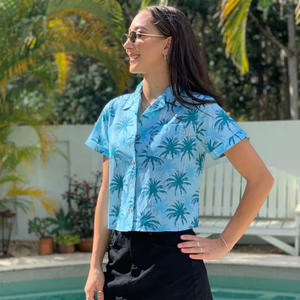 Camisa Hawaiana Estilo 2026 Aloha Personalizada Vintage 100% Rayón para Mujer con Estampado Floral y Bordado, Manga Corta, Abotonada, ODM para Oficina - Product Image 4