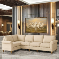 ODM OEM Canapé 5 places à ossature en bois classique de style moderne et luxueux pour meubles de salon ou d'hôtel