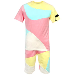 Ensemble de survêtement léger et de haute qualité pour l'été, style streetwear, personnalisable, avec t-shirt à col rond et manches courtes, imprimé, pour hommes et femmes - Product Image 4