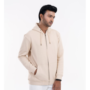 Sweat à capuche avec poche kangourou pour homme, couleur noire, fermeture éclair, écologique, sweat d'hiver de haute qualité en tissu polaire - Product Image 3