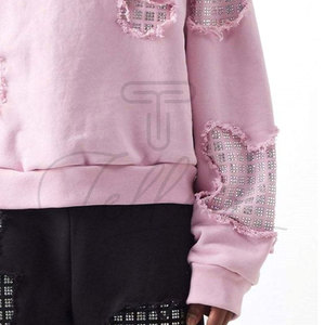 Nouveauté en promotion : Sweat à capuche pour homme, style unique, respirant, avec patch en strass effet vieilli - Product Image 3