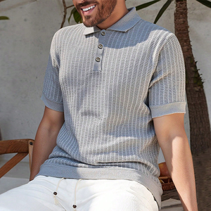 Nouveau T-shirt d'été personnalisé pour homme, respirant, style professionnel, ample, à manches courtes, imprimé boutonné, vêtements masculins - Product Image 6