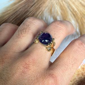 Black Onyx <b>Ring</b> <b>Boho</b> Brass <b>Rings</b> For Women 18k Gold Plated Tribal Black Onyx Jewelry Wholesale - Product Image 4