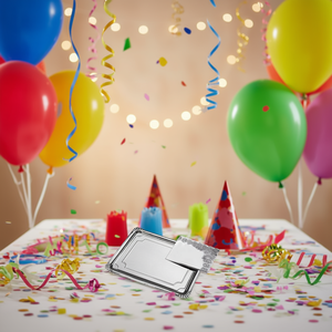 Plateau en papier argenté élégant jetable en provenance d'Espagne pour les kits de fournitures de fête - Product Image 2