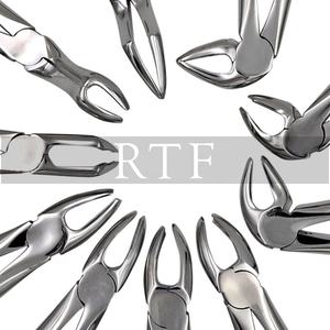 Pinces d'extraction dentaire, lot de 10 pièces, réutilisables, en acier inoxydable de qualité allemande, à prise manuelle, rouge, certifiées CE, RAW FINE - Product Image 2