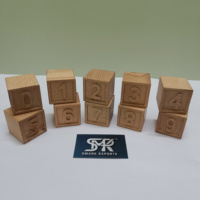 Ensemble de blocs d'apprentissage en bois de qualité supérieure, chiffres de 0 à 9, pour enfants, style Montessori, jouet éducatif, bois de hêtre non toxique, carré