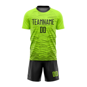 Conjunto de Uniforme de Fútbol Sublimado Verde Personalizado, Manga Corta Unisex para Adultos, Uniforme de Fútbol Transpirable con Nombre de Equipo Personalizado - Product Image 3