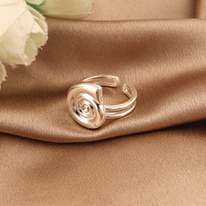 Elegant Modern Spiral Adjustable Minimalist 18k Silver Plated <b>Statement</b> <b>Ring</b> Trendy Best Design Women's Luxury Accessories Gift - Product Image 6