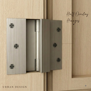 Charnière de porte d'armoire semi-couvrante robuste de qualité supérieure, en acier inoxydable poli de 1,8 mm d'épaisseur, résistante à la rouille, pour meubles de cuisine - Product Image 4