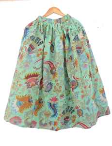 Jupe longue indienne imprimée au bloc, en pur coton, à motifs floraux, style bohème hippie, pour femme - Product Image 2