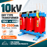 Transformateur à sec triphasé 30-2500 kVA 10 kV 400 V pour distribution électrique, à économie d'énergie, régulateur de tension non excité