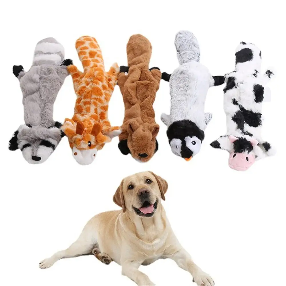 Mainan kunyah anjing mencicit anjing peliharaan berdecit mainan mewah tanpa stufingless bulu rubah mainan untuk hewan peliharaan anjing kecil sedang besar 1 buah