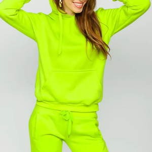 Women's Winter Hooded Tracksuits Cropped Pullover <b>Set</b> Customizable Regular Fit Distressed Acid Wash Solid 100% Cotton <b>Jogger</b> - Product Image 4