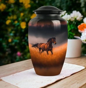 Horse <b>Urns</b> for Human Ashes Adult <b>Large</b> Decorative American/European Style Eco-Friendly 220 Cubic Inch Capacity <b>Urns</b> - Product Image 3