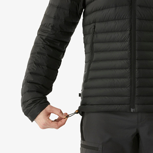 Men's Hooded Puffer <b>Jacket</b> Solid Black Windproof Zipper Closure Casual Winter Outerwear <b>Slim</b> <b>Fit</b> Polyester Fiber Filling - Product Image 4