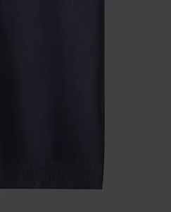 Men's Knitted Short Sleeve O Neck Solid Navy T-Shirt Contrast Trim Casual Regular Fit - Product Image 6