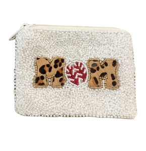 Trendy High Quality BOHO Handmade Square Shape Glass Beads Embroidery White Coin <b>Purse</b> Fancy Classic Style <b>Purse</b> Hiba - Product Image 2