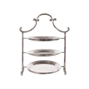 Luxury <b>3</b> <b>Tier</b> Metal <b>Cake</b> <b>Stand</b> with Gold Cherry Branch Handle Nordic Style Silver Tiered Serving Tray Wedding Jewelry & Dessert - Product Image 3