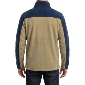 <b>Men's</b> Full <b>Zip</b> Winter Heavyweight Polar Fleece Outdoor <b>Jackets</b> Two Tone Thermal Contrast Shoulder Panel Breathable Front Fleece - Product Image 2