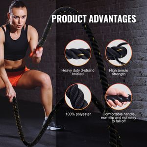 Corda da Battaglia Pesante da 1,5 Pollici di Diametro e 30 Piedi di Lunghezza, Attrezzatura per Esercizi in Poliestere per Palestra Domestica - Product Image 3