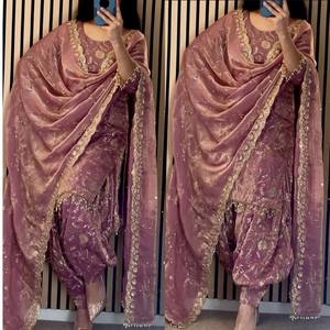 Traje Sharara Palazzo Salwar para Mujer con Bordado, Diseño Elegante Indio, Hermosa Moda para Fiestas, Ropa Pakistaní para Bodas y Eid - Product Image 4