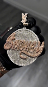 จี้เพชรโมอิสซาไนต์เงินแท้ 925 ประดับเพชรแบบ Iced Out สไตล์ฮิปฮอป รูปทรงกลม สำหรับผู้ชายและผู้หญิง - Product Image 6