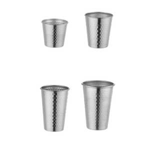 4 Size Hammered Stainless Steel Glass Set <b>Reusable</b> Metal Drinking Tumbler Shatterproof Water Juice <b>Cup</b> Restaurant Tableware - Product Image 1