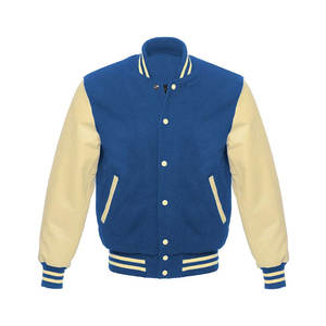 Veste de baseball en cuir PU personnalisée avec logo, style streetwear, pour hommes, service OEM, fermeture éclair, spandex pour l'hiver - Product Image 1