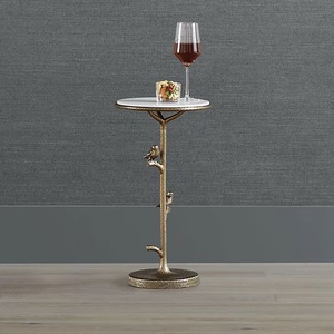 Stylish Cast Aluminum Bar <b>Table</b> <b>Slim</b> Curved Pedestal Base Smooth Round Top Durable Support Chic Contemporary Accent Piece - Product Image 6