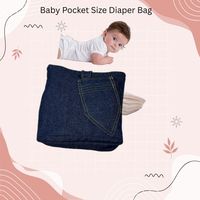 Sac à couches de poche pour bébé noir, pliable, portable, avec matelas à langer, en nylon et denim, fermeture éclair, rivets, bandoulière, 0,2 kg, tout usage