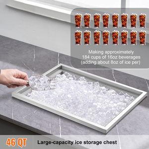 Contenitore per Ghiaccio Commerciale in Acciaio Inox da 40 Qt, 22"L X 17"W X 12"H, per Cucina Esterna, Presentazioni e Feste - Product Image 2