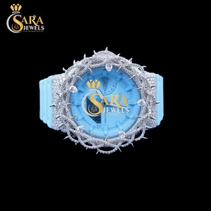Reloj de Moissanita con Incrustaciones de Diamantes de Imitación de Calidad Premium, Reloj de Moda Urbana para Hombre, Disponible para Exportación - Product Image 2